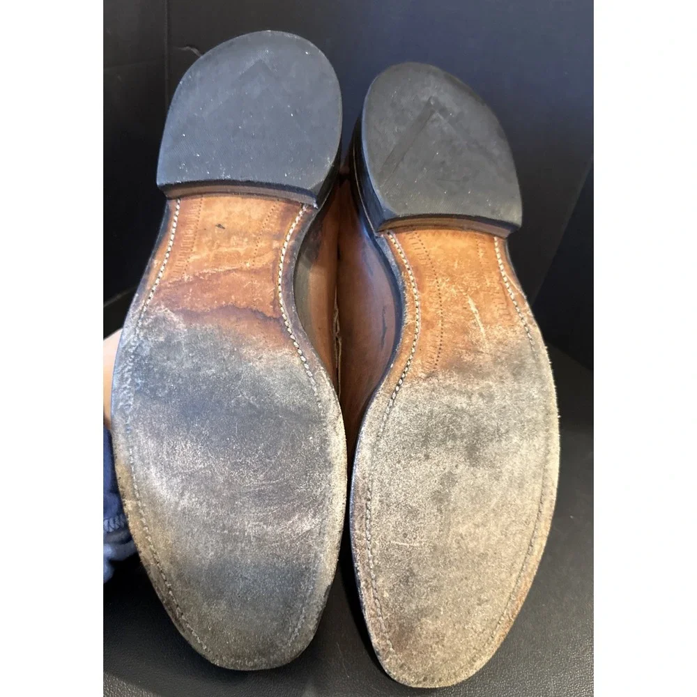Allen Edmonds Glasgow Mens Size 10 B Dress Penny Loafers Brown Leather Shoes USA